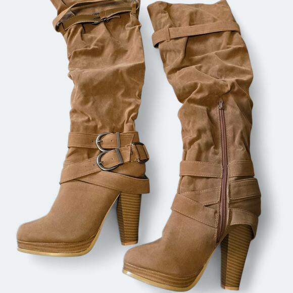 Charles Albert Calf Heel Boots Womens Size 7 - Picture 1 of 4